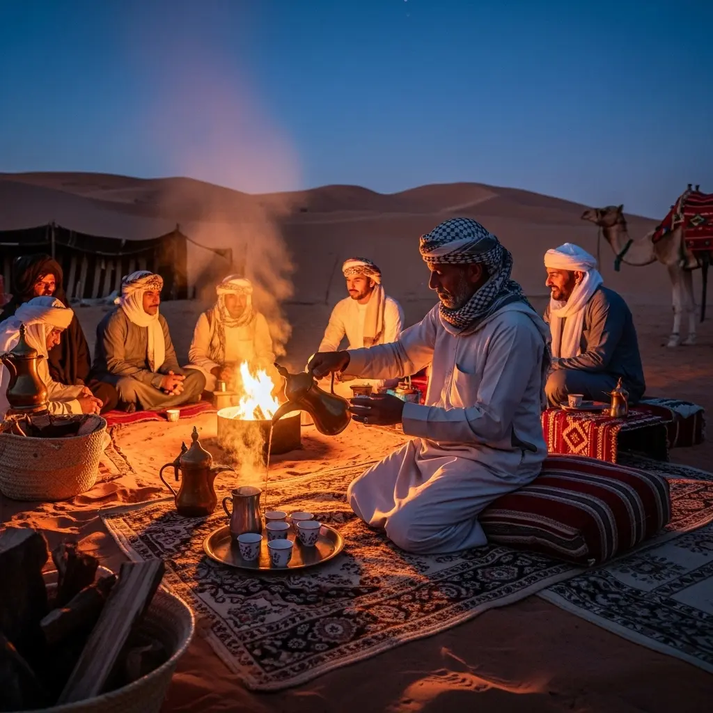 Read more about the article Coffee Culture Secrets: The Rhythmic Pulse of Arabian Desert Camps