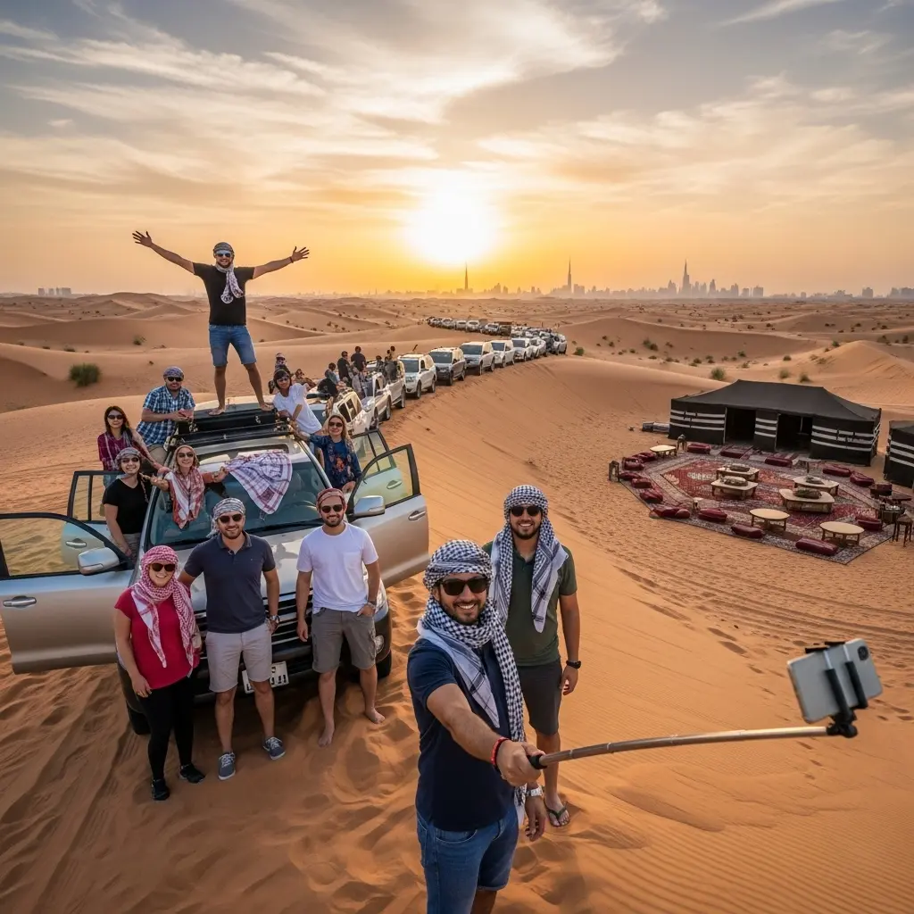 Read more about the article Desert Safari Dubai Group Tour Guide: Navigating the Golden Sands with Your Collective Crew